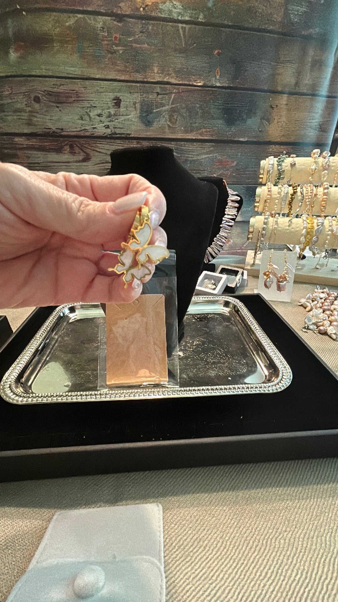 Mother of pearl butterfly earrings