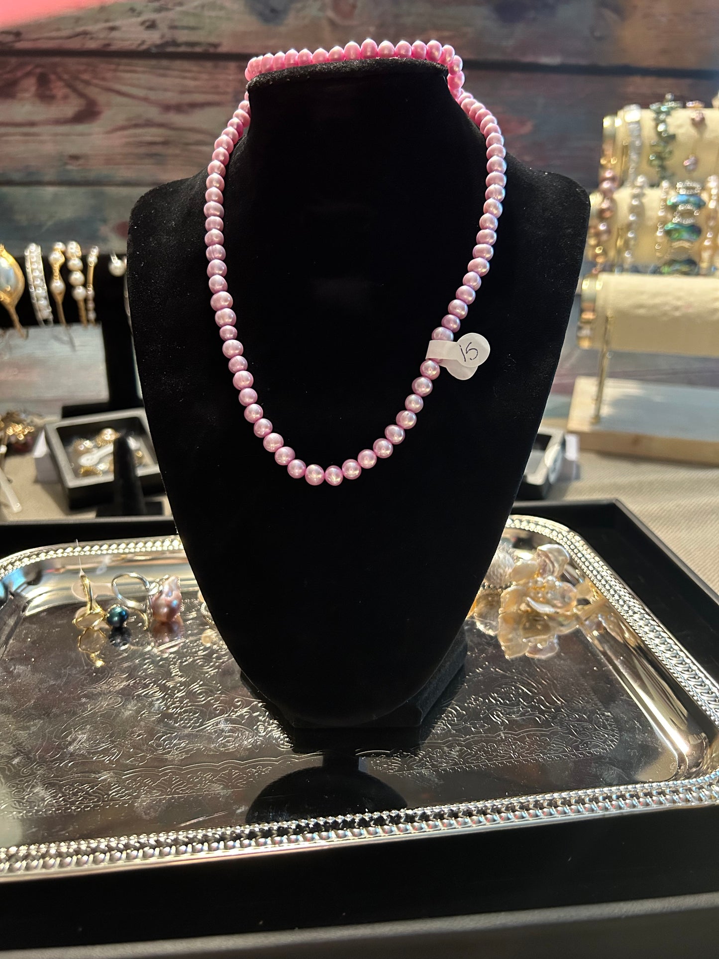 Lavender freshwater pearl necklace & bracelet set
