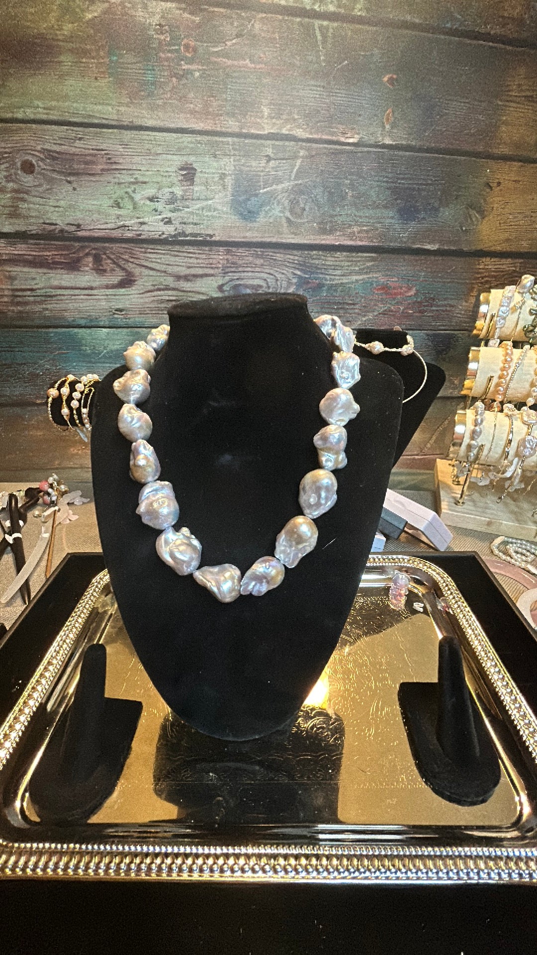 Absolutely perfect silver full baroque necklace