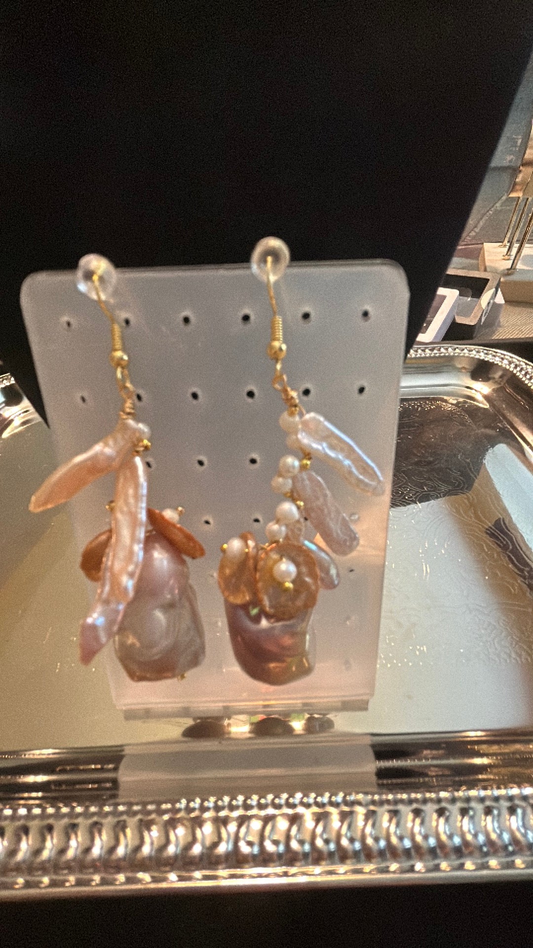 Stunning baroque with stick & freshwater pear earrings