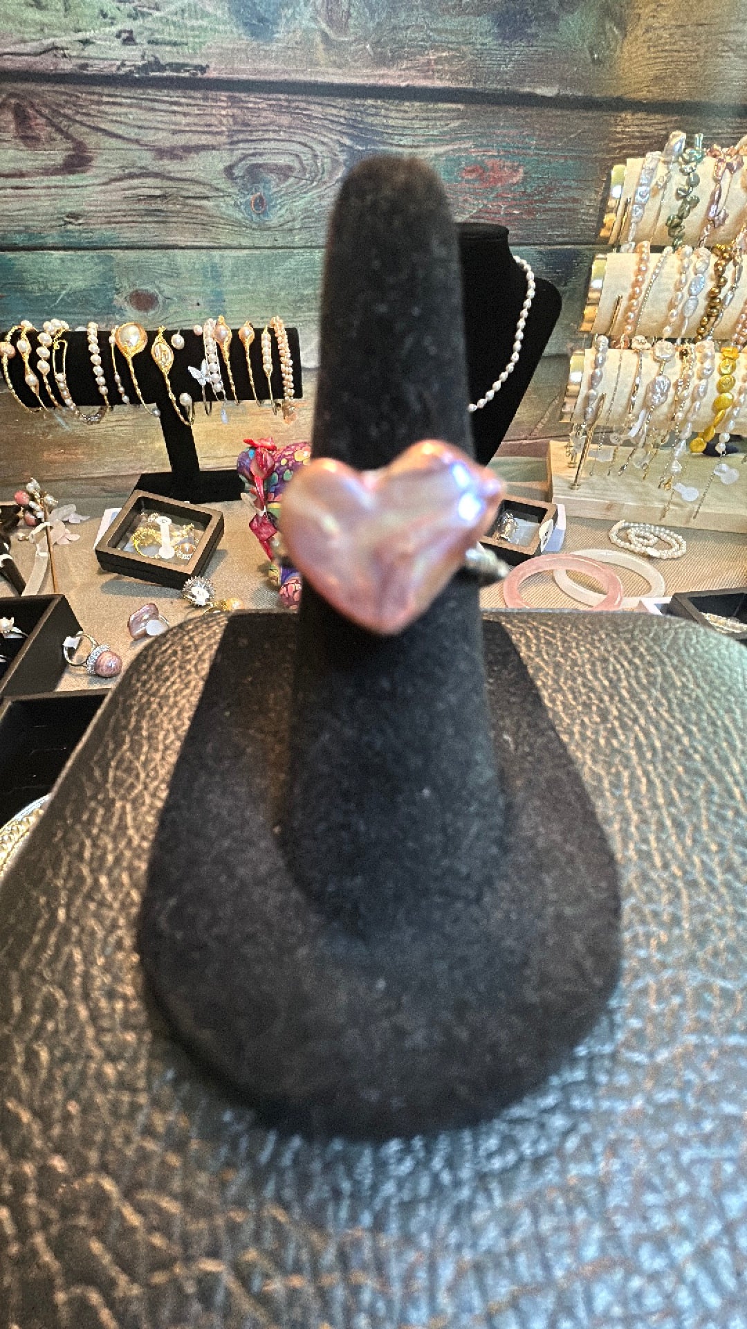 Purple baroque heart ring adjustable