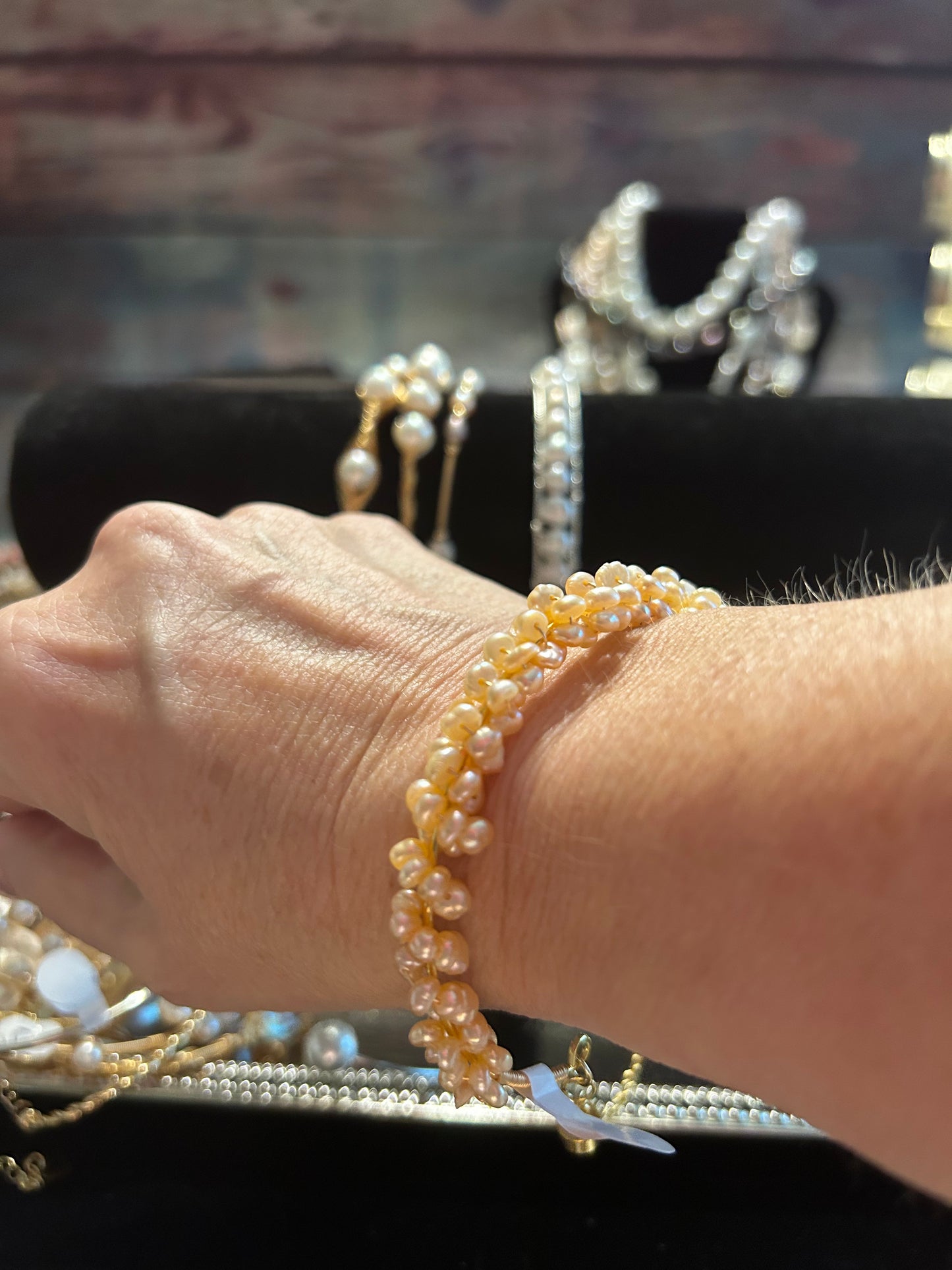 Baby Freshwater pearl cuff bracelet