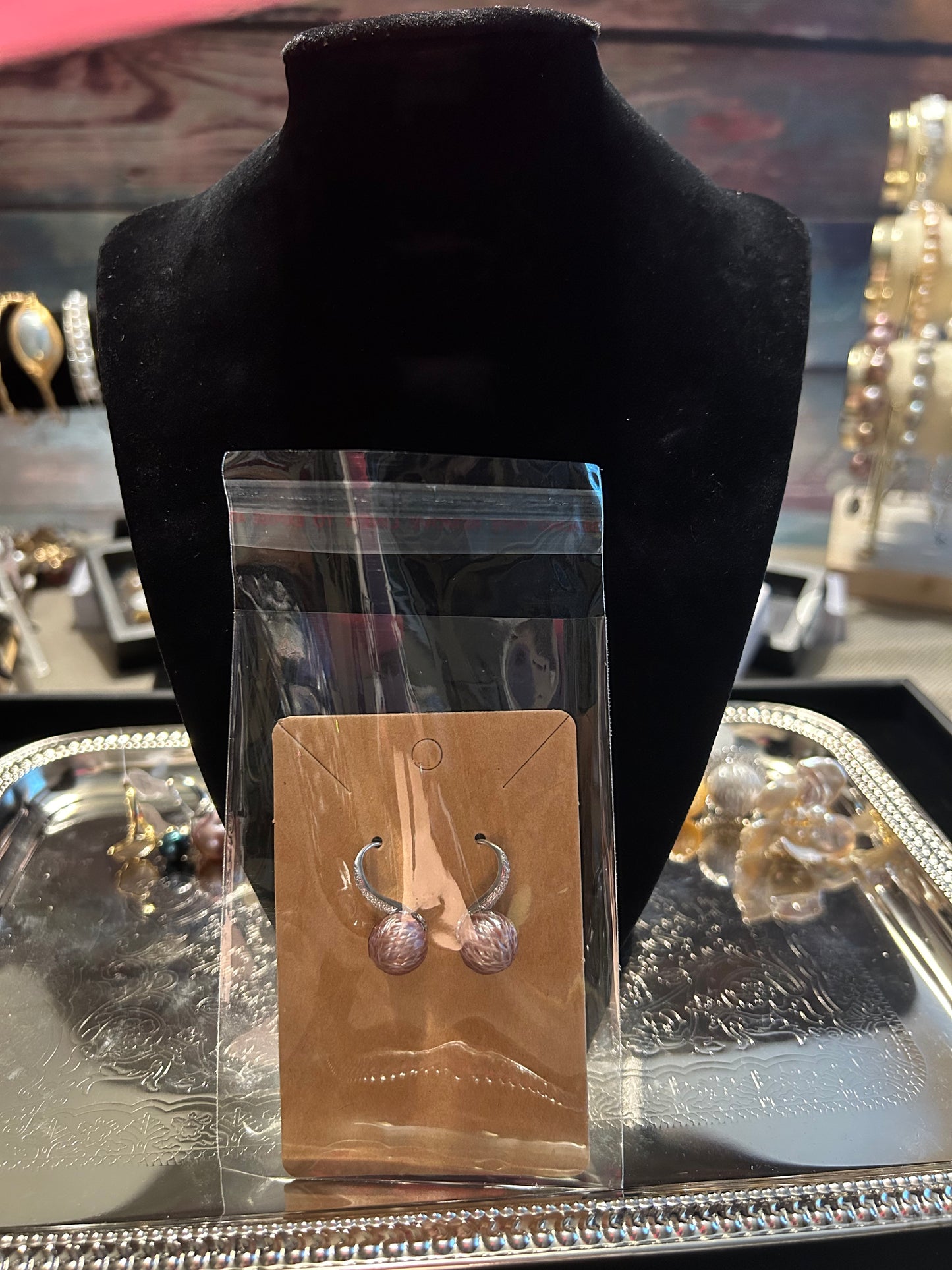 Purple dragon scale earrings