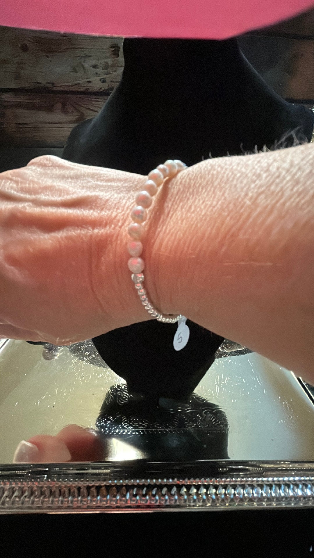 Freshwater pearl bangle bracelet