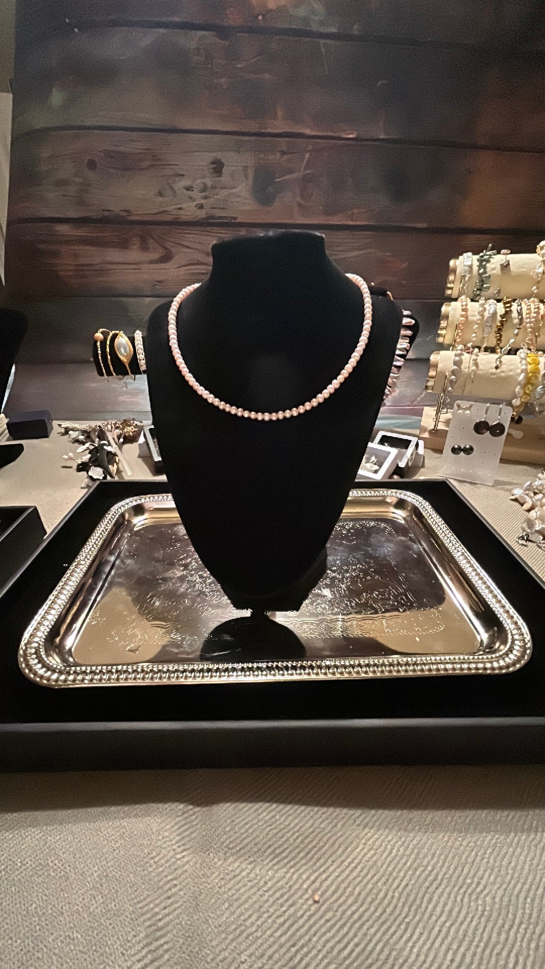 Baby pink freshwater pearl necklace