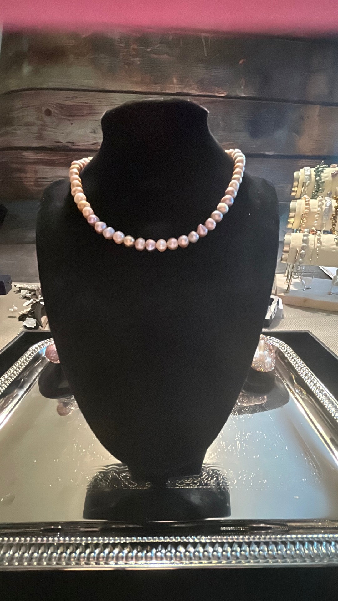 Lavender strand of freshwater pearls