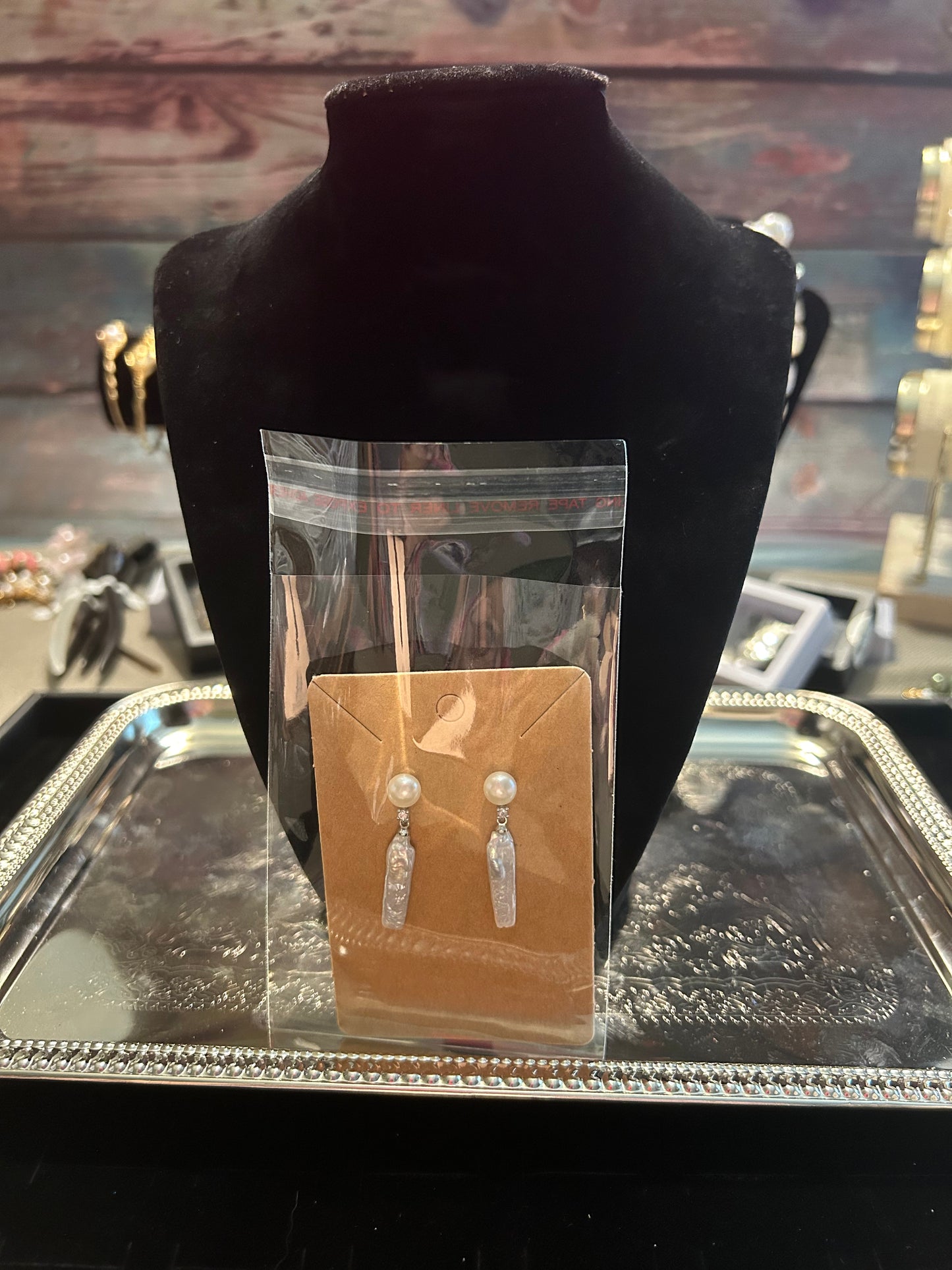 Stick style Baroque earrings