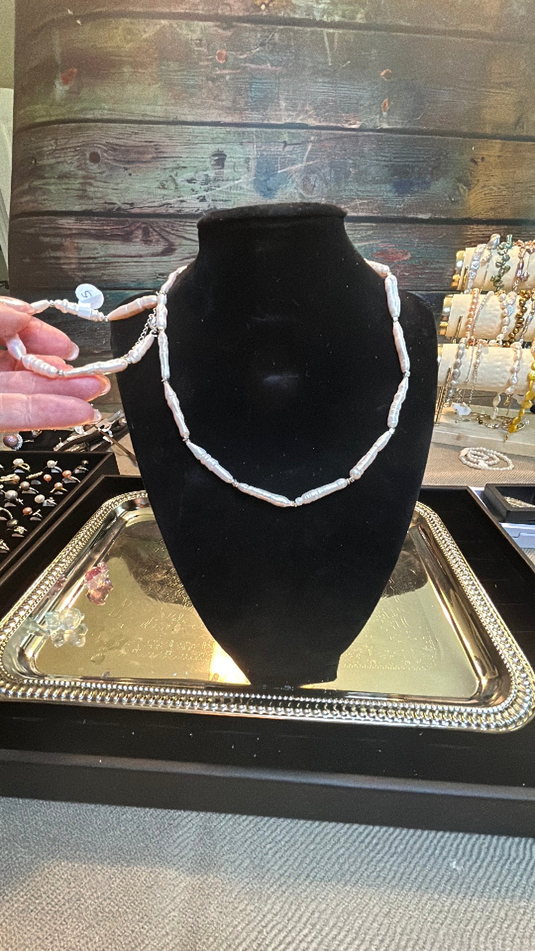 Stick or Kashi baroque necklace & bracelet set