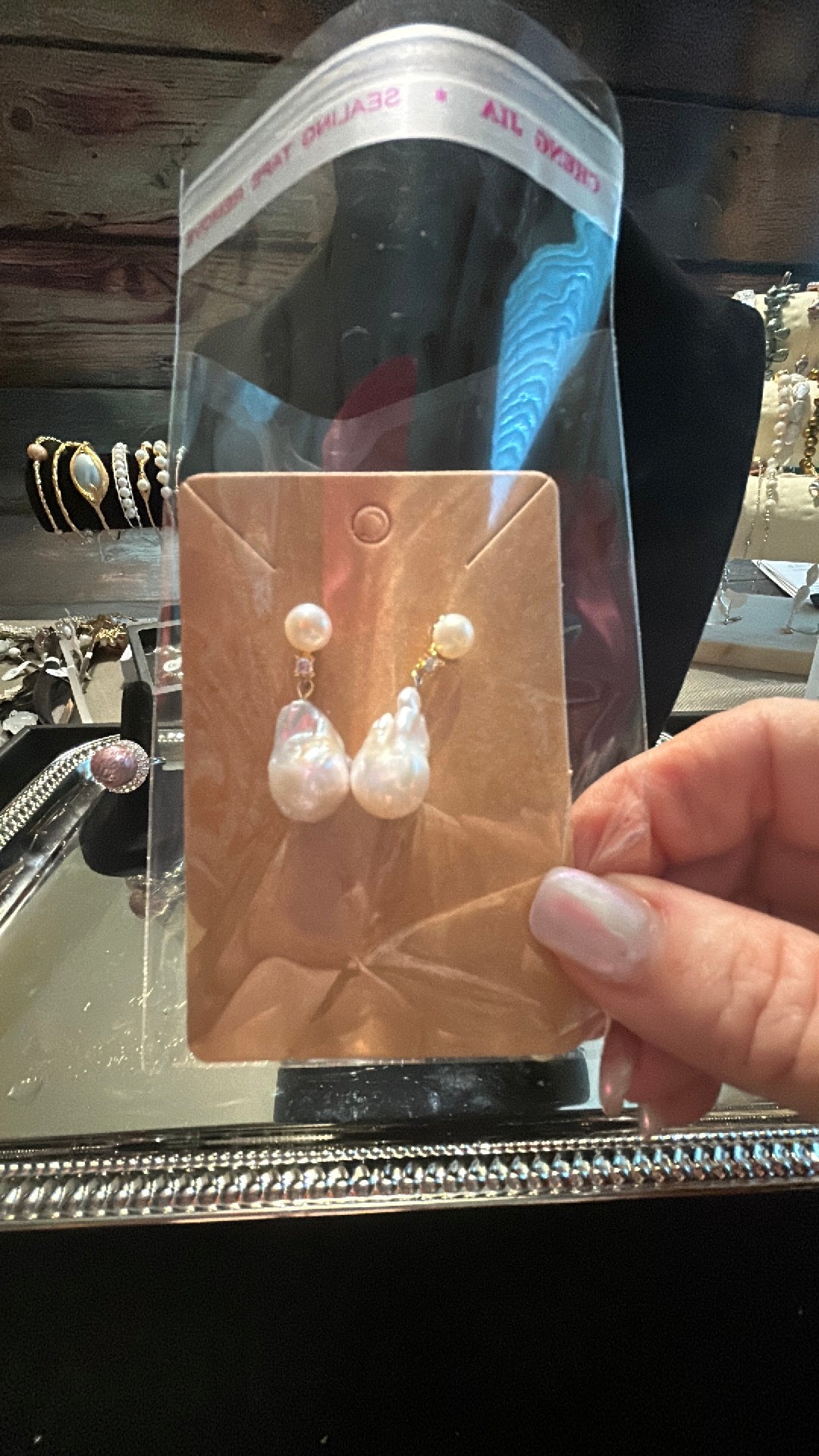 Baroque with freshwater pearl earrings