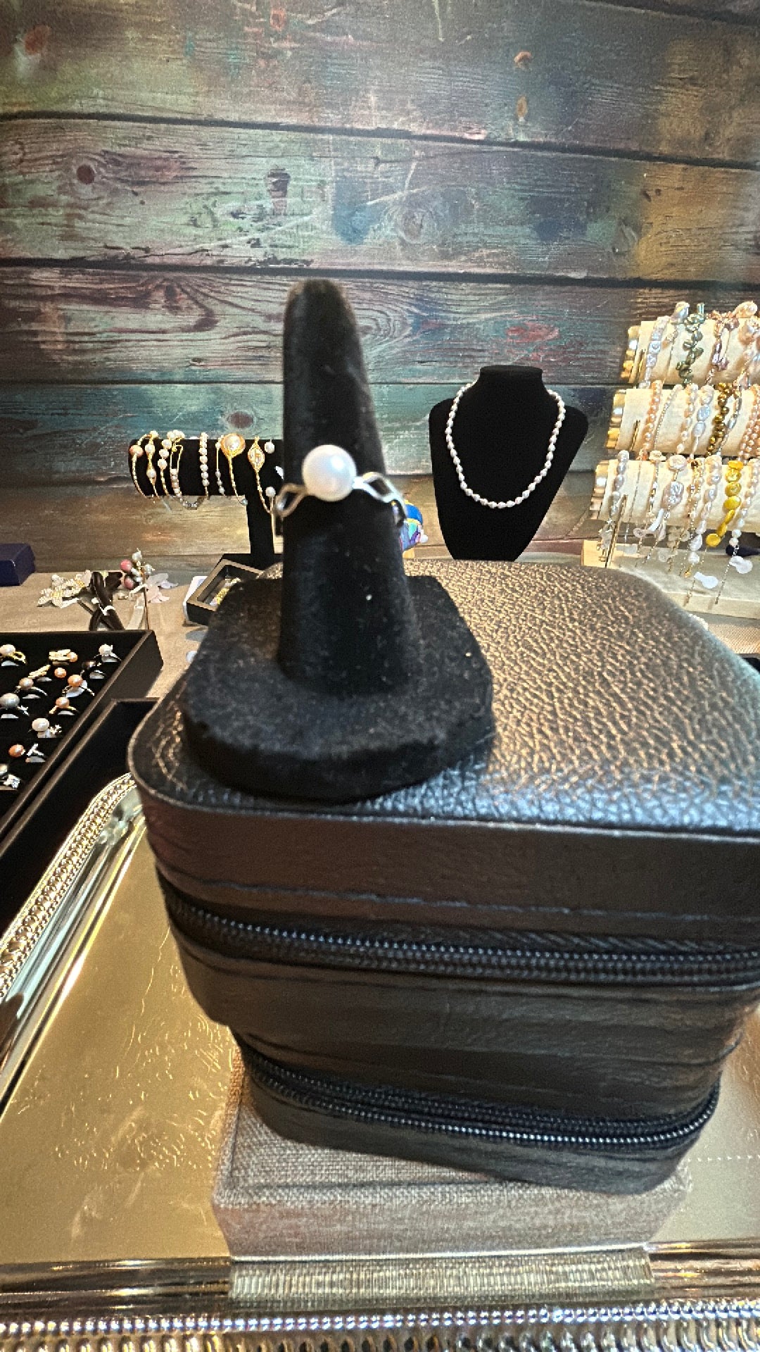 Tiny pearl ring adjustable