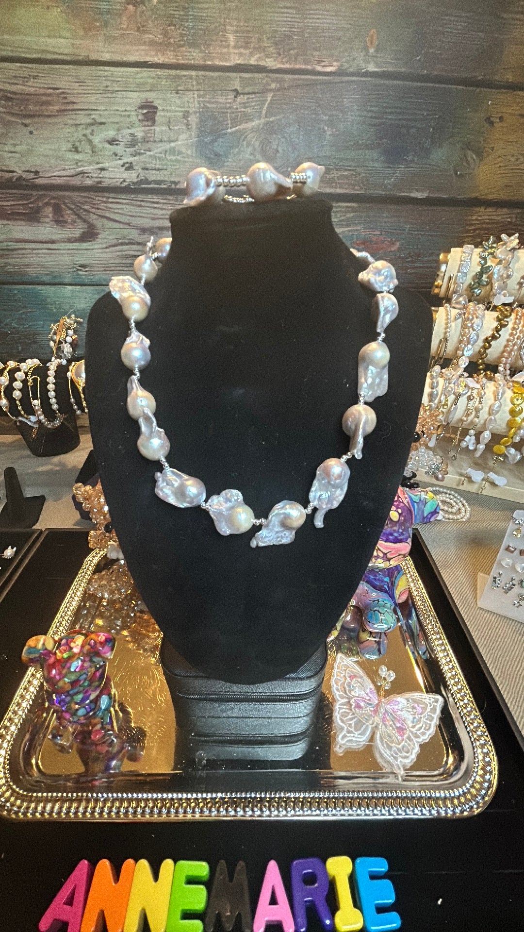 Stunning silver full baroque set necklace & bracelet