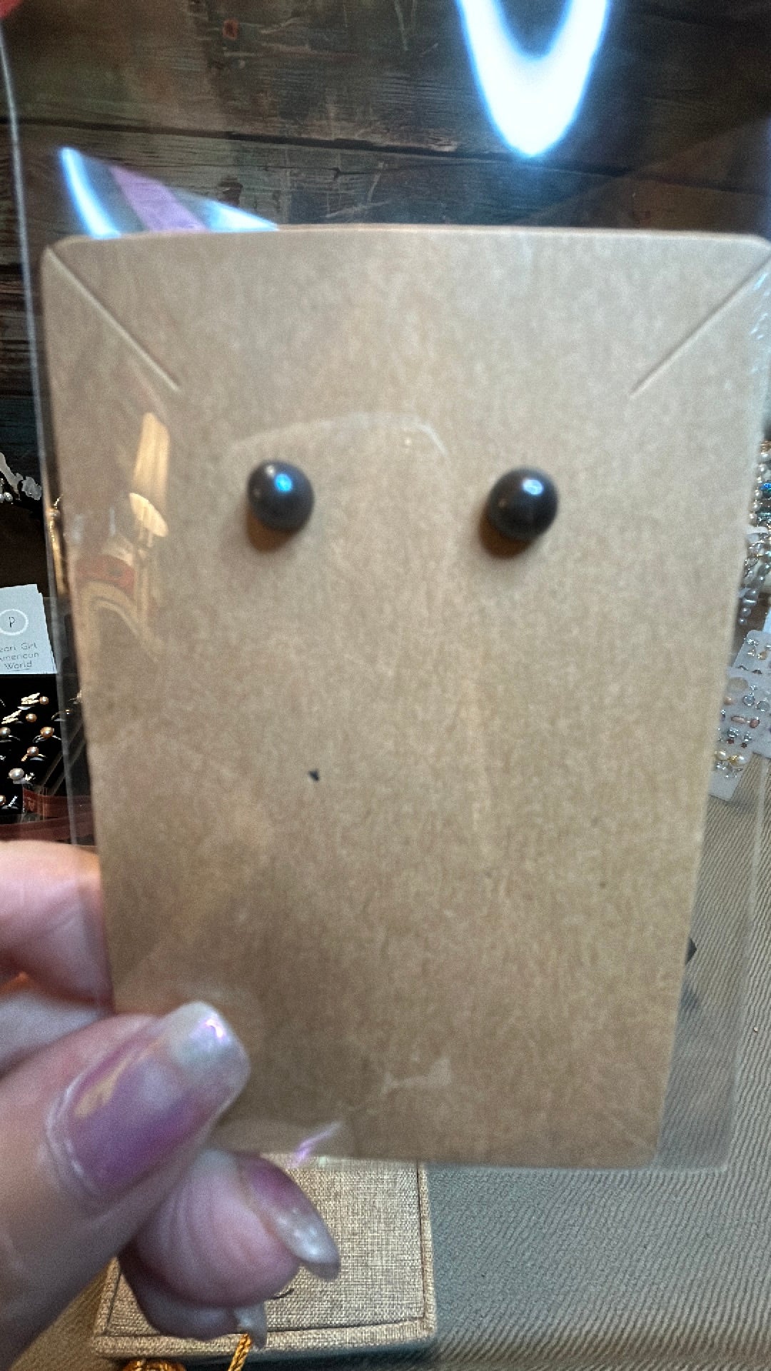 Deep blue freshwater pearl stud earrings