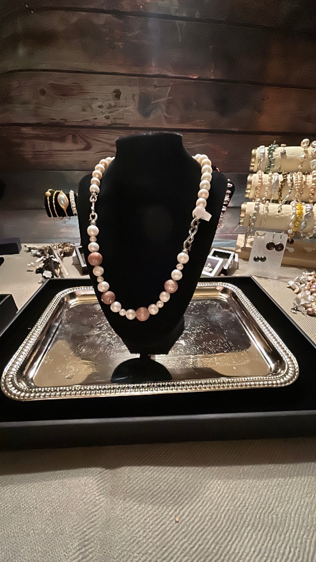 Multi functional dragon scales & Edison pearl necklace