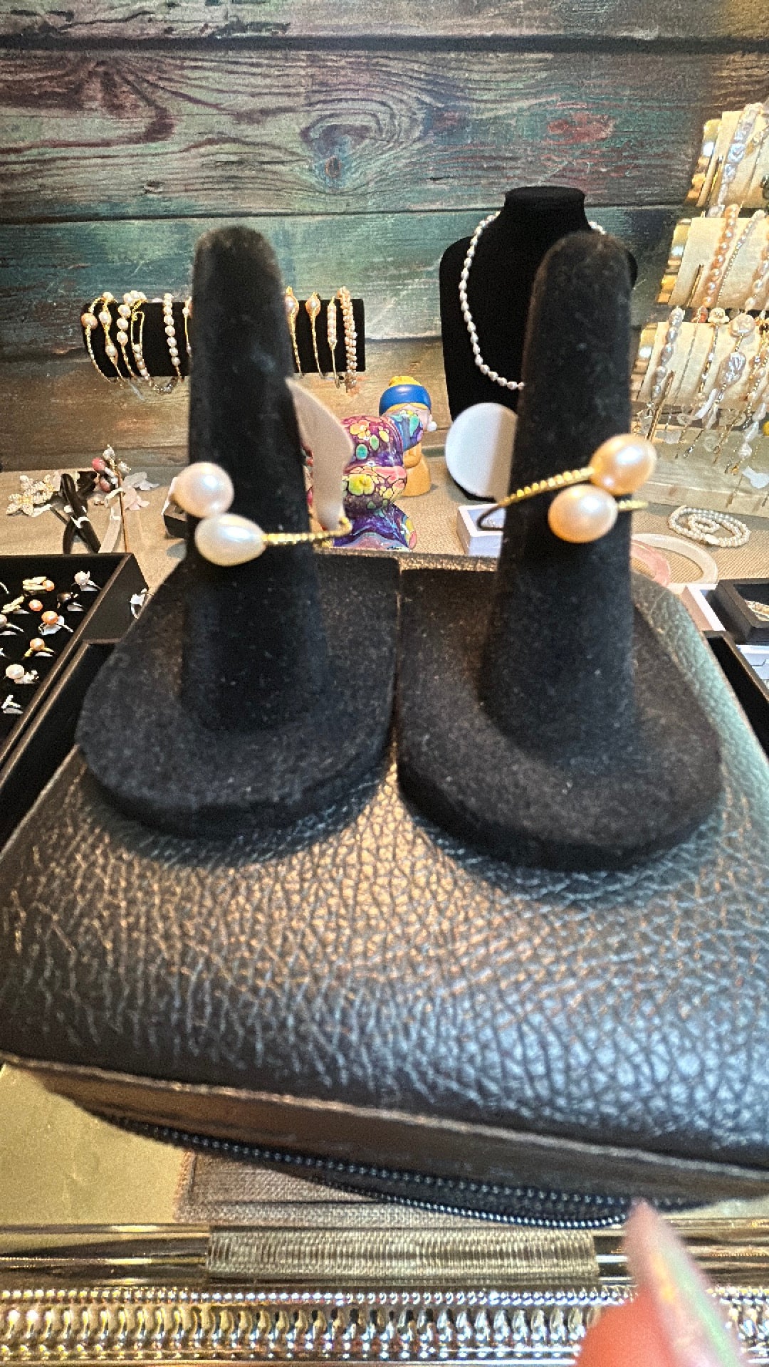 Double pearl adjustable rings