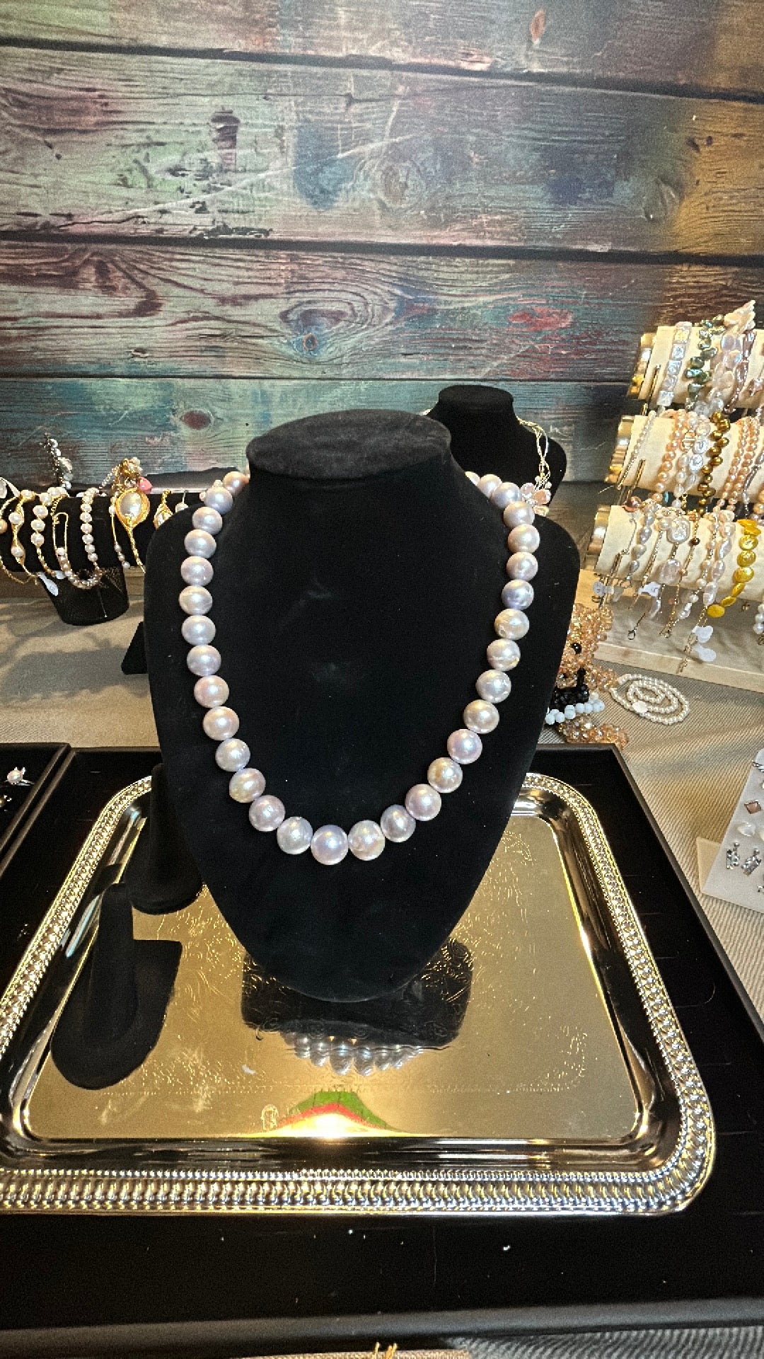 Soft pink large strand Edison pearl necklace