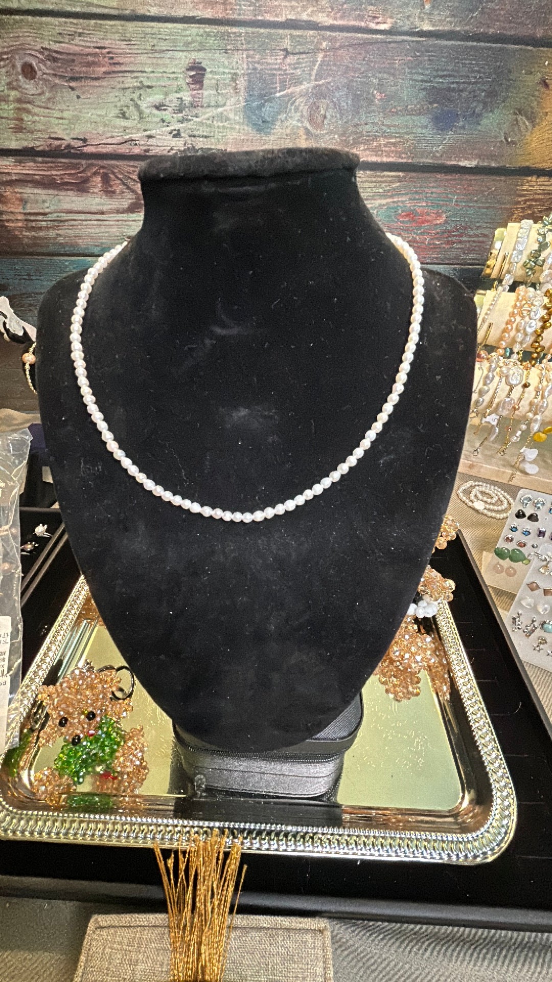 Tiny white baby pearl necklace