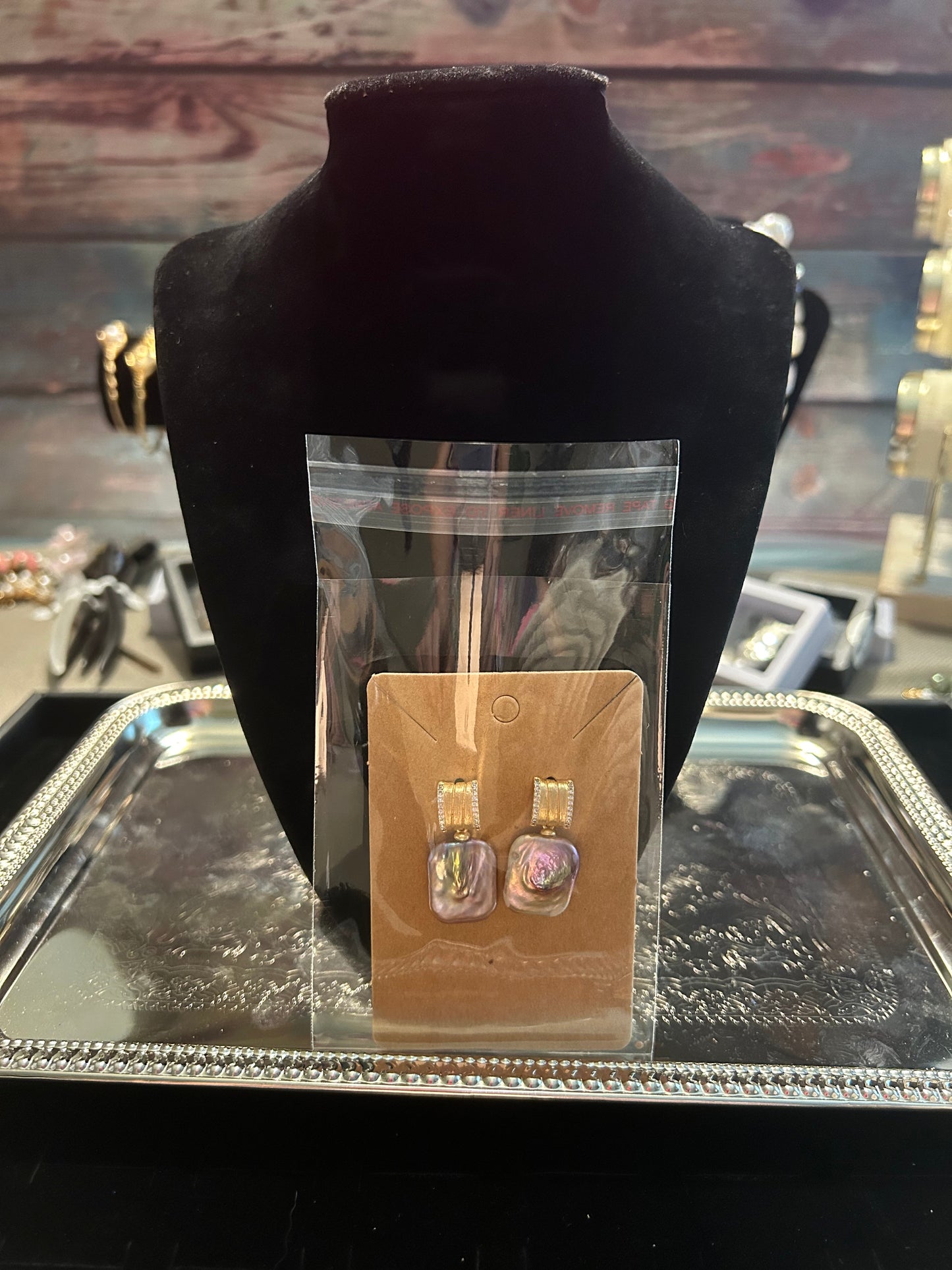 Mixed metal Baroque earrings