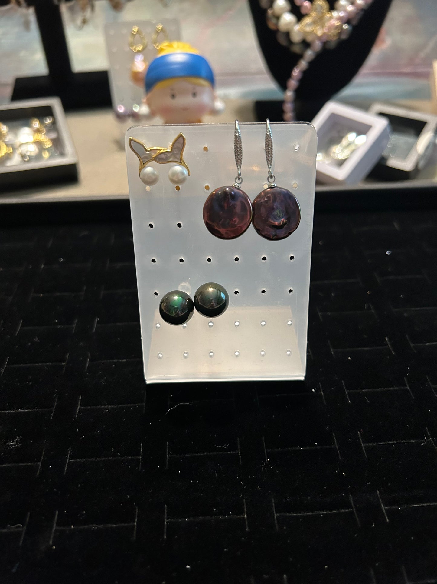 Freshwater pearl mermaid tail earrings