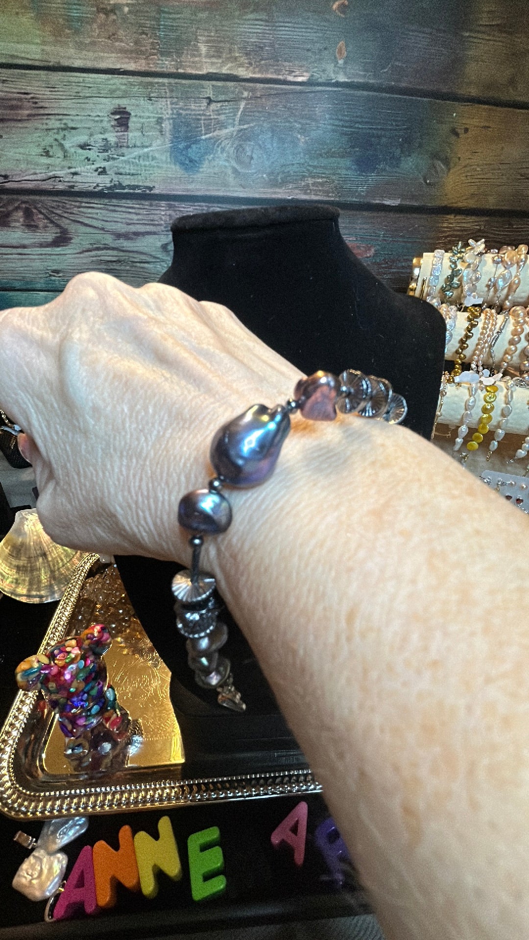 Blue baroque bracelet