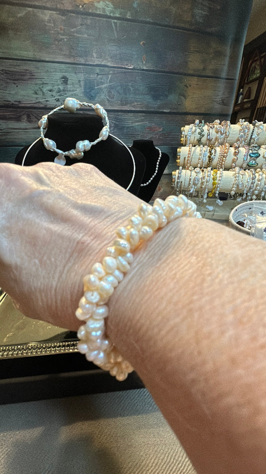 Freshwater rope baby pearl bracelet
