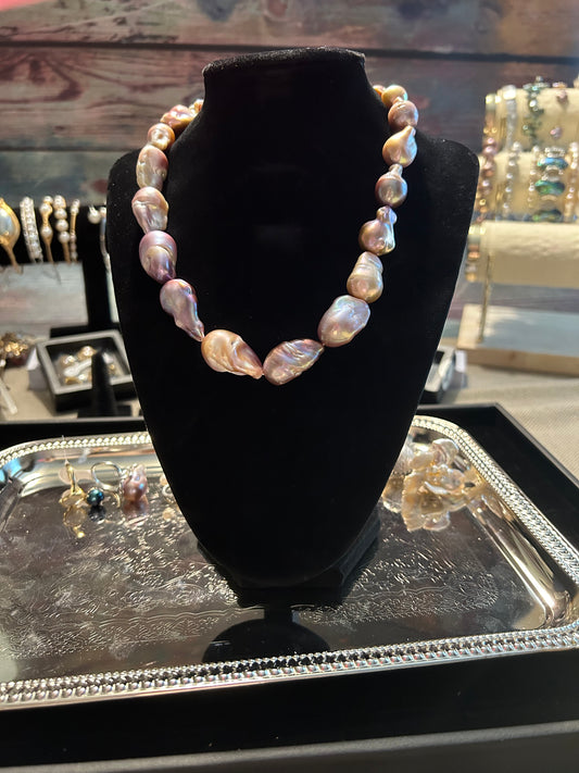 Super high quality purple full baroque necklace