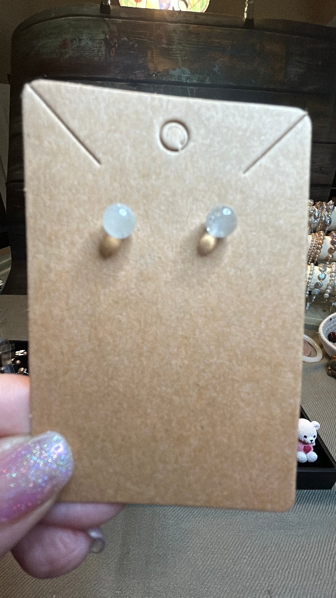 Clear quartz earrings