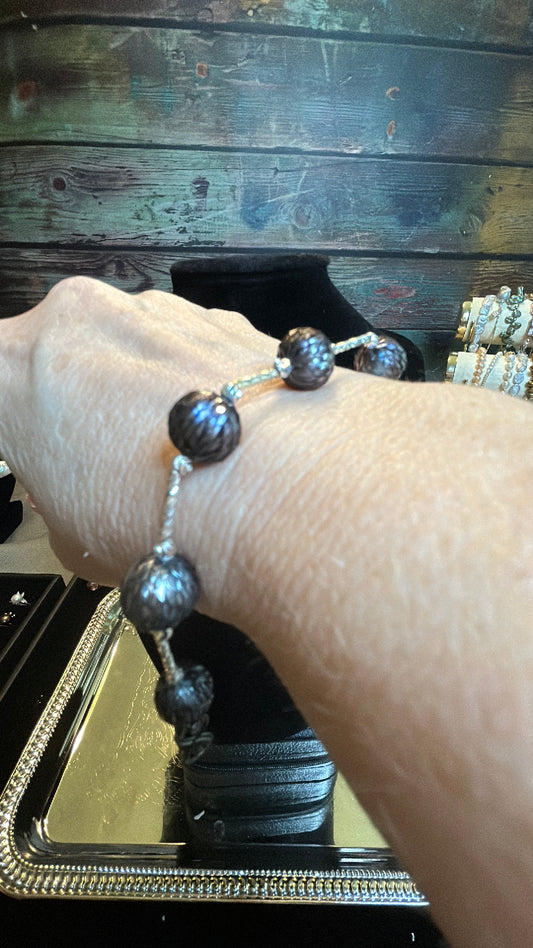 Black dragon scale bracelet