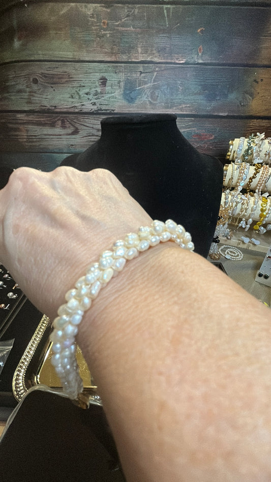 Champagne rope freshwater pearl bracelet