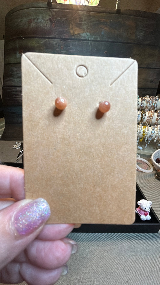 Brown crystal stud earrings