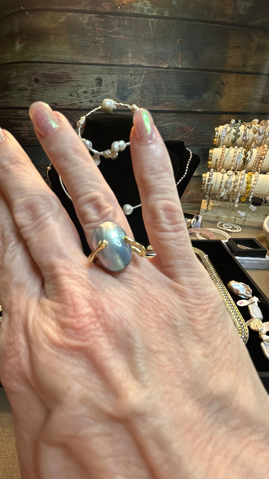 Blue shell ring adjustable