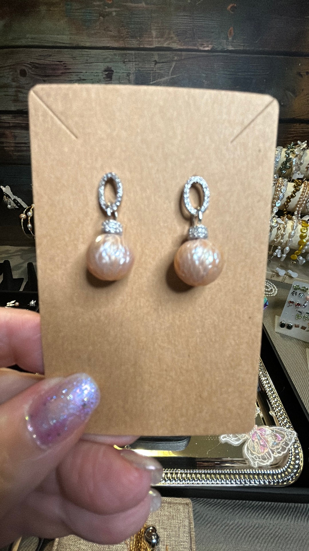 Stunning pink dragon scale earrings