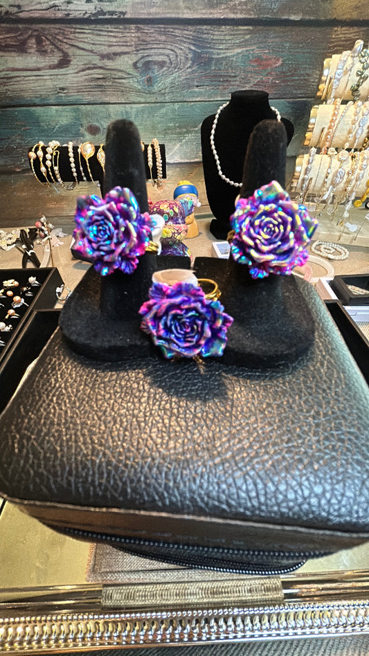 Purple rose ring adjustable