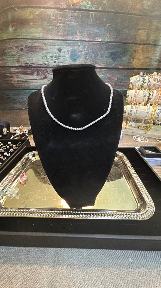 Soft grey baby pearl necklace