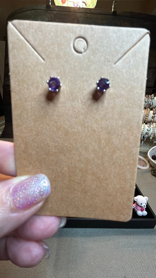 Round amethyst earrings