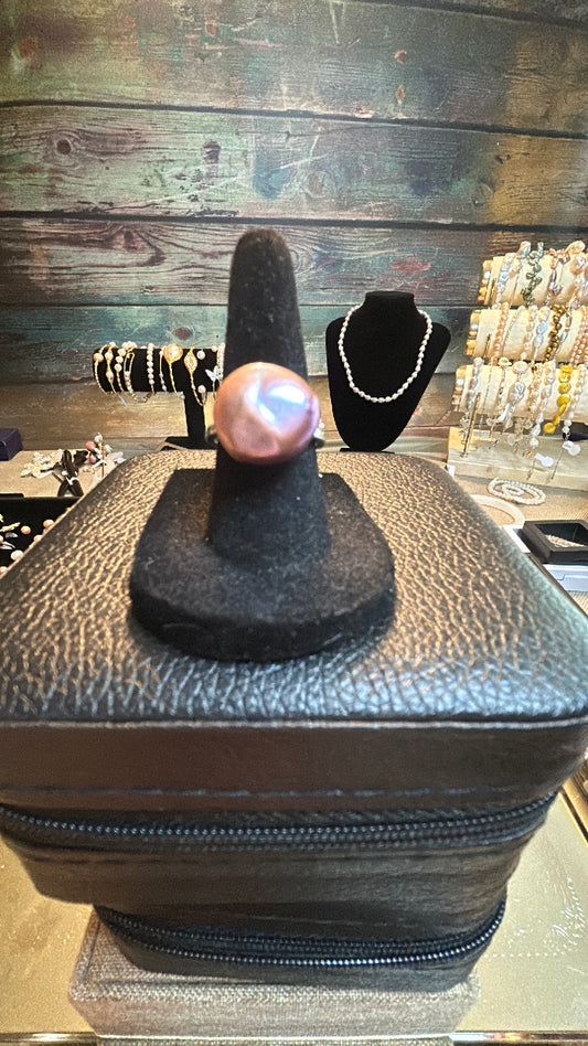 Purple round baroque ring