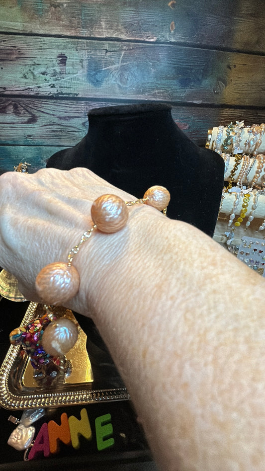 Champagne colored dragon scale bracelet