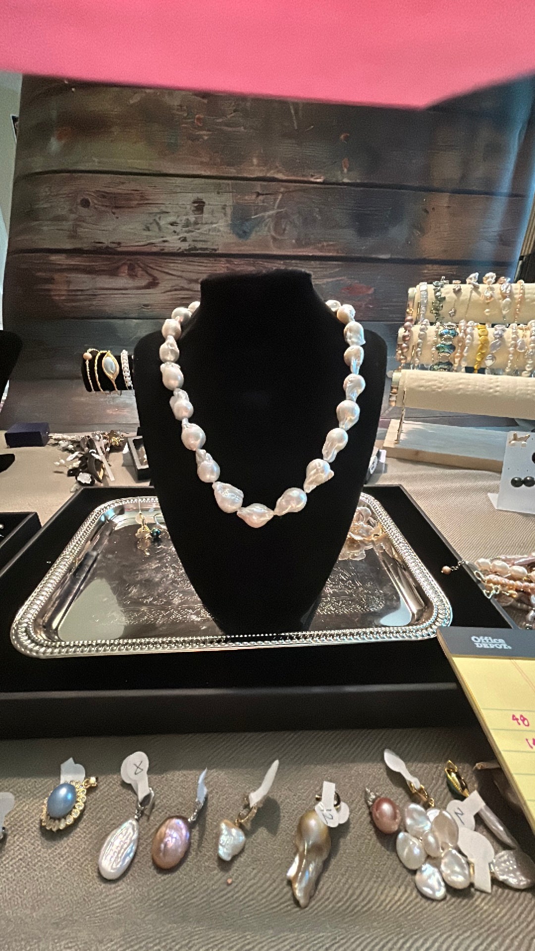 White baroque necklace