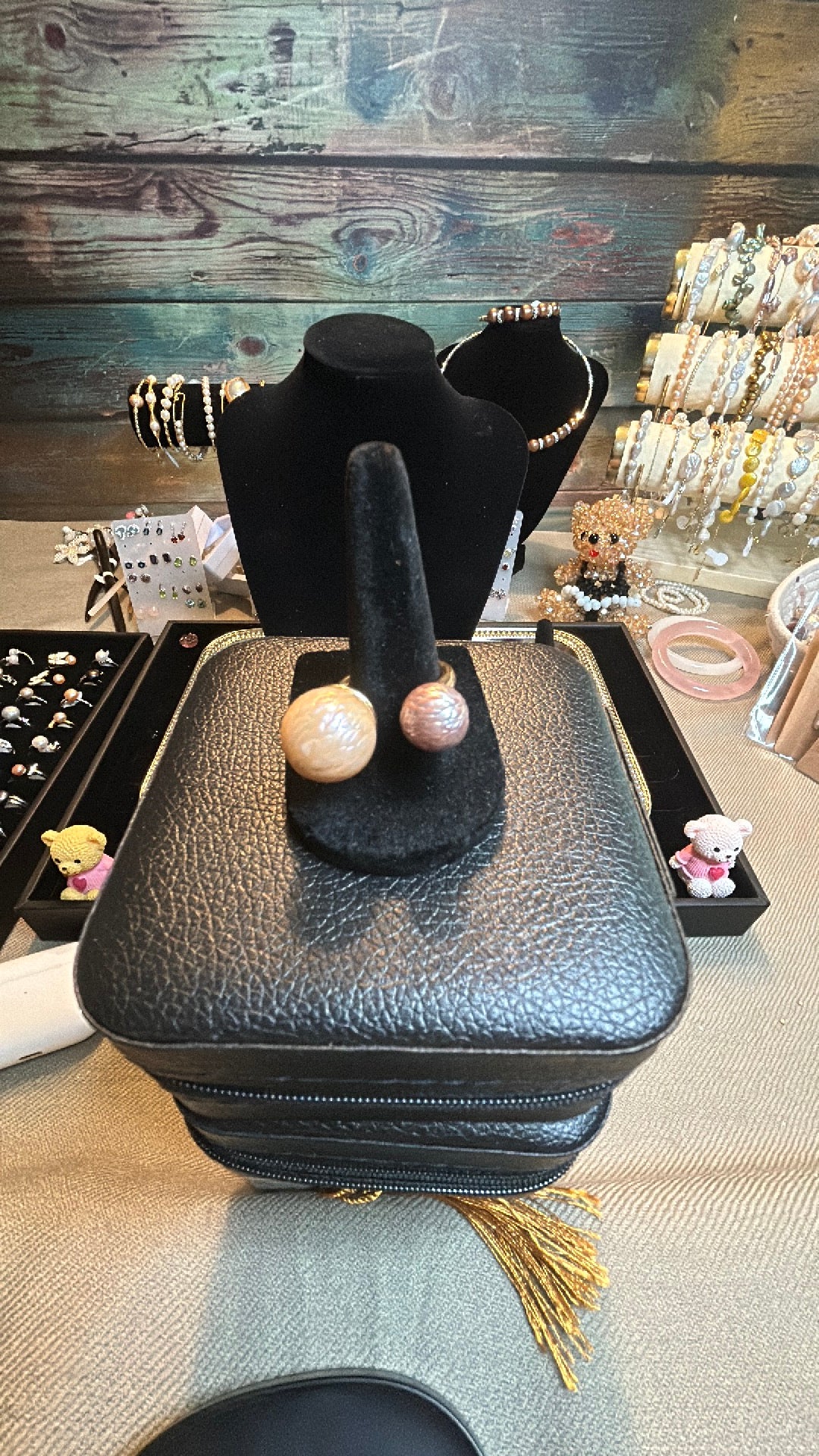 Double pink & purple dragon scale ring