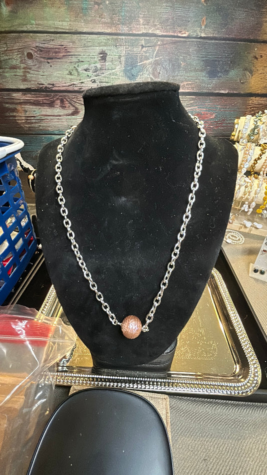 Solitaire purple dragon scale silver necklace