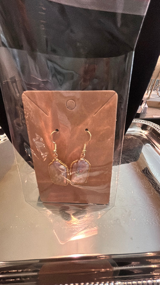 Rectangle baroque golden earrings