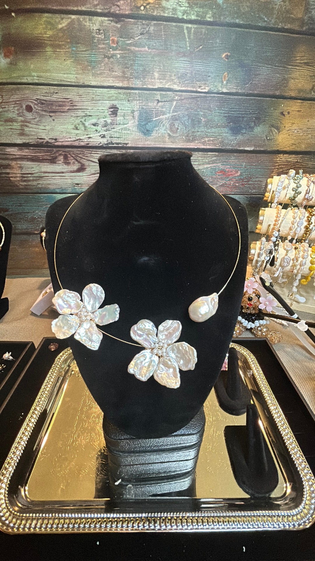 Baroque & fresh water pearl handmade choker