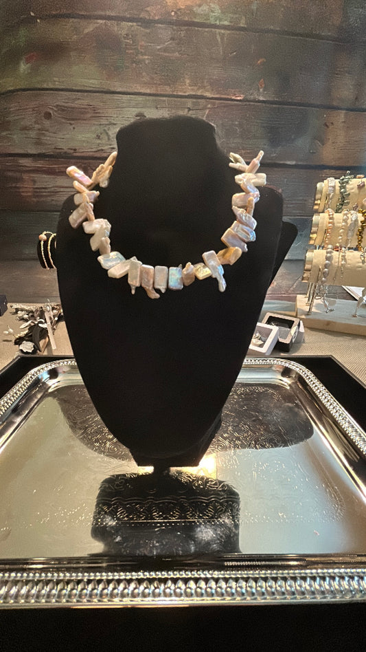 Kashi or stick baroque necklace