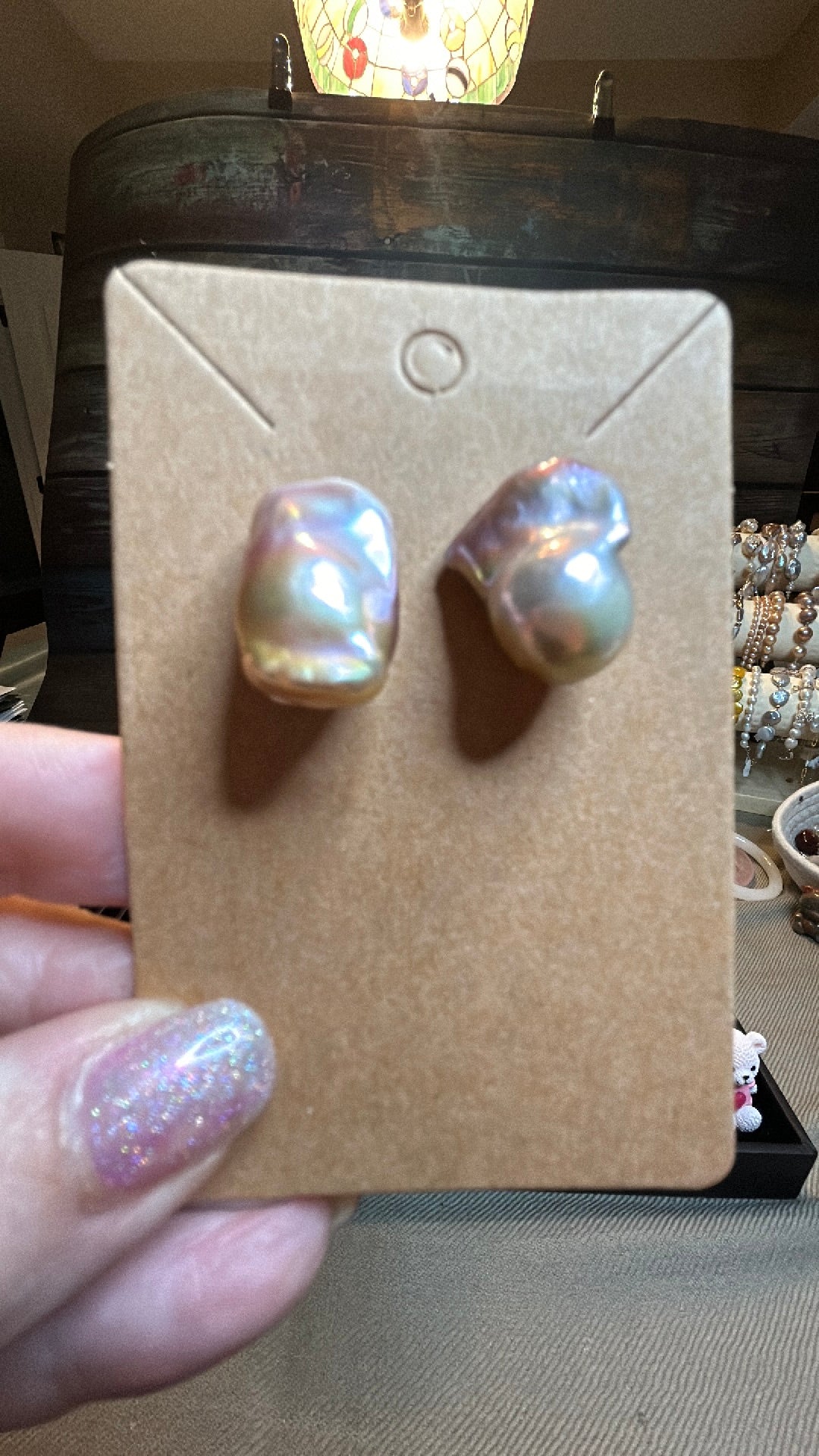 Beautiful rainbow baroque earrings