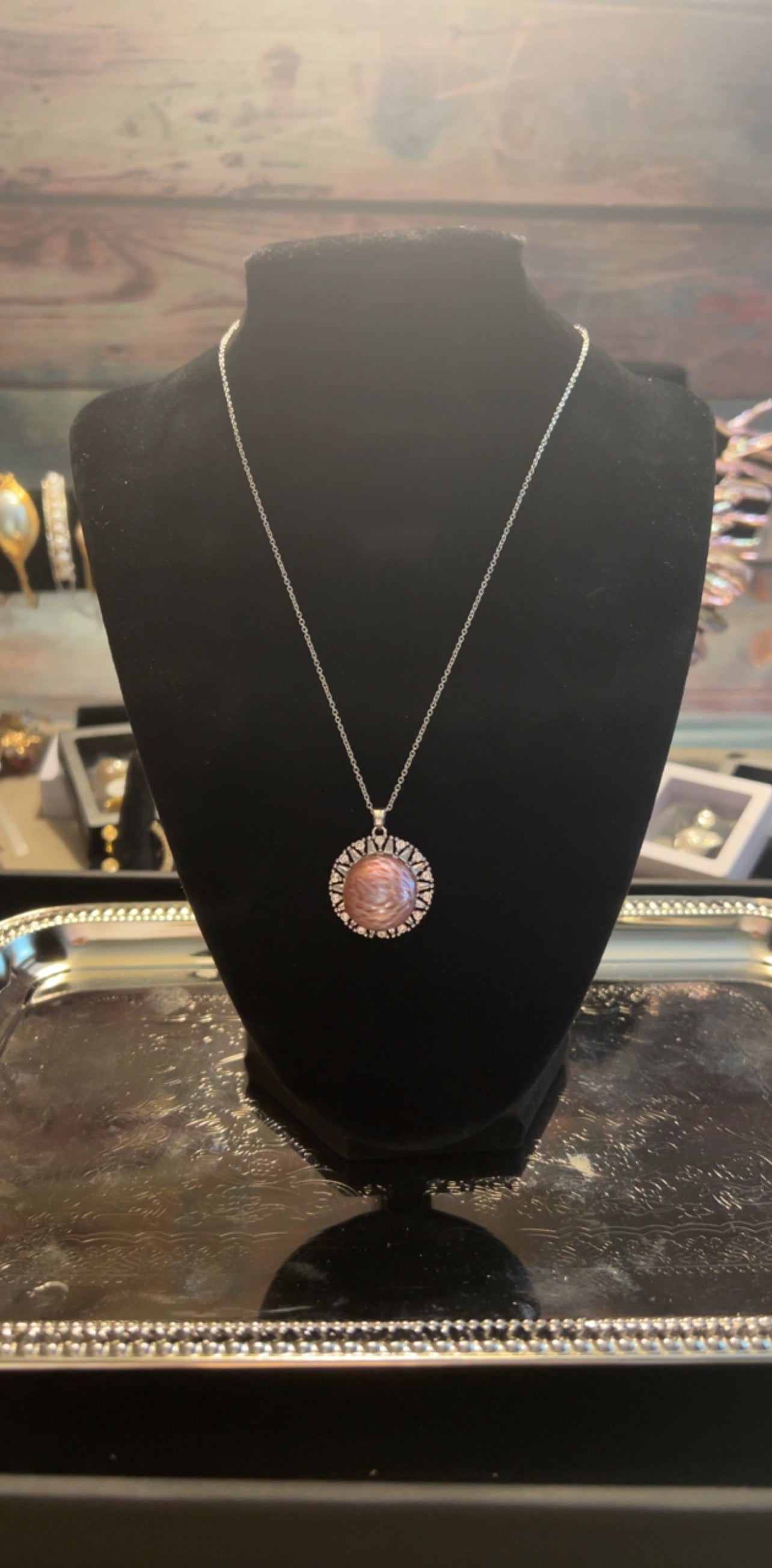 Dragon scale pendant with chain