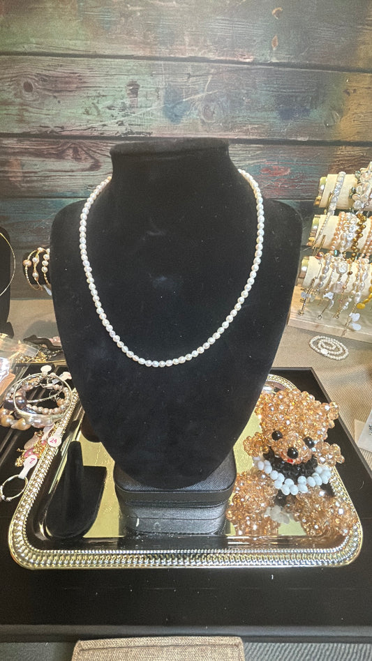White freshwater baby pearl necklace