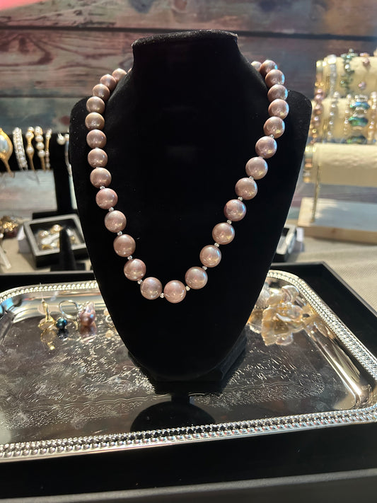 Large pearl purple Edison necklace