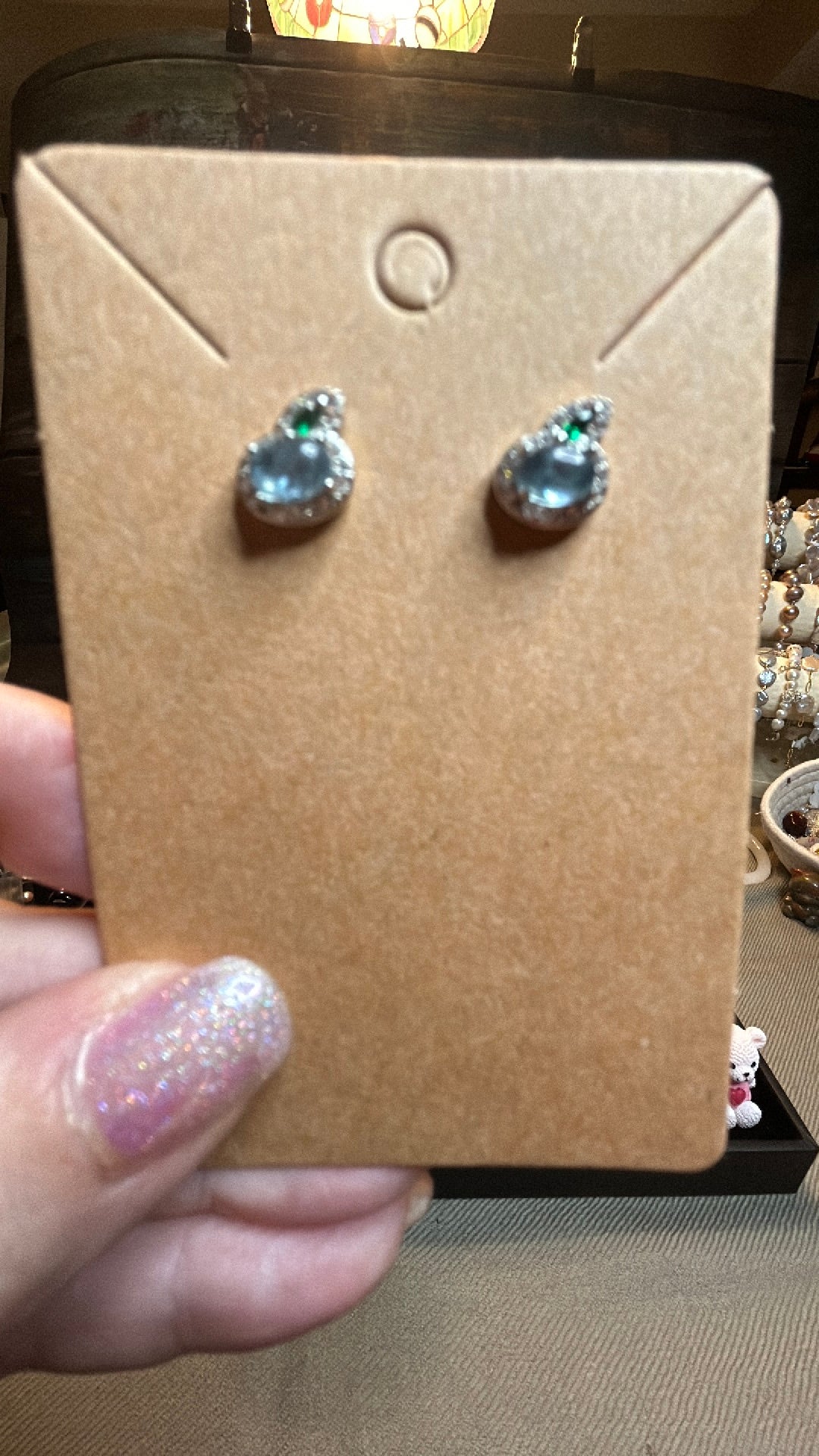 Aquamarine & emerald apple earrings