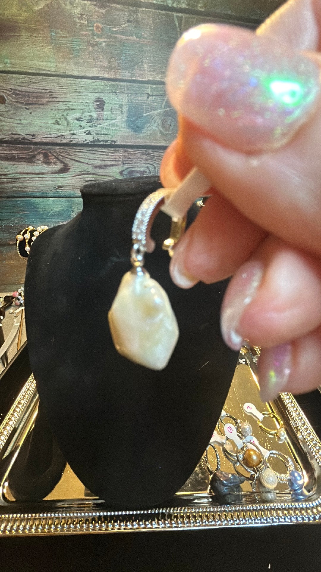 White baroque pendant