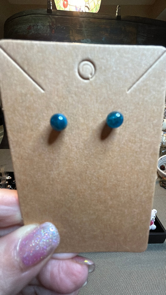 Blue jade earrings
