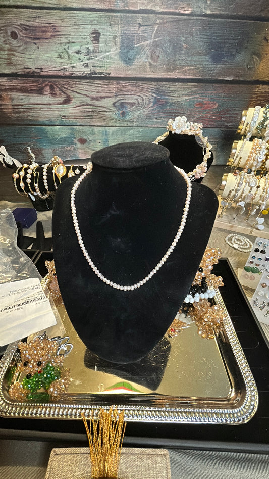 Soft peach baby freshwater pearl necklace